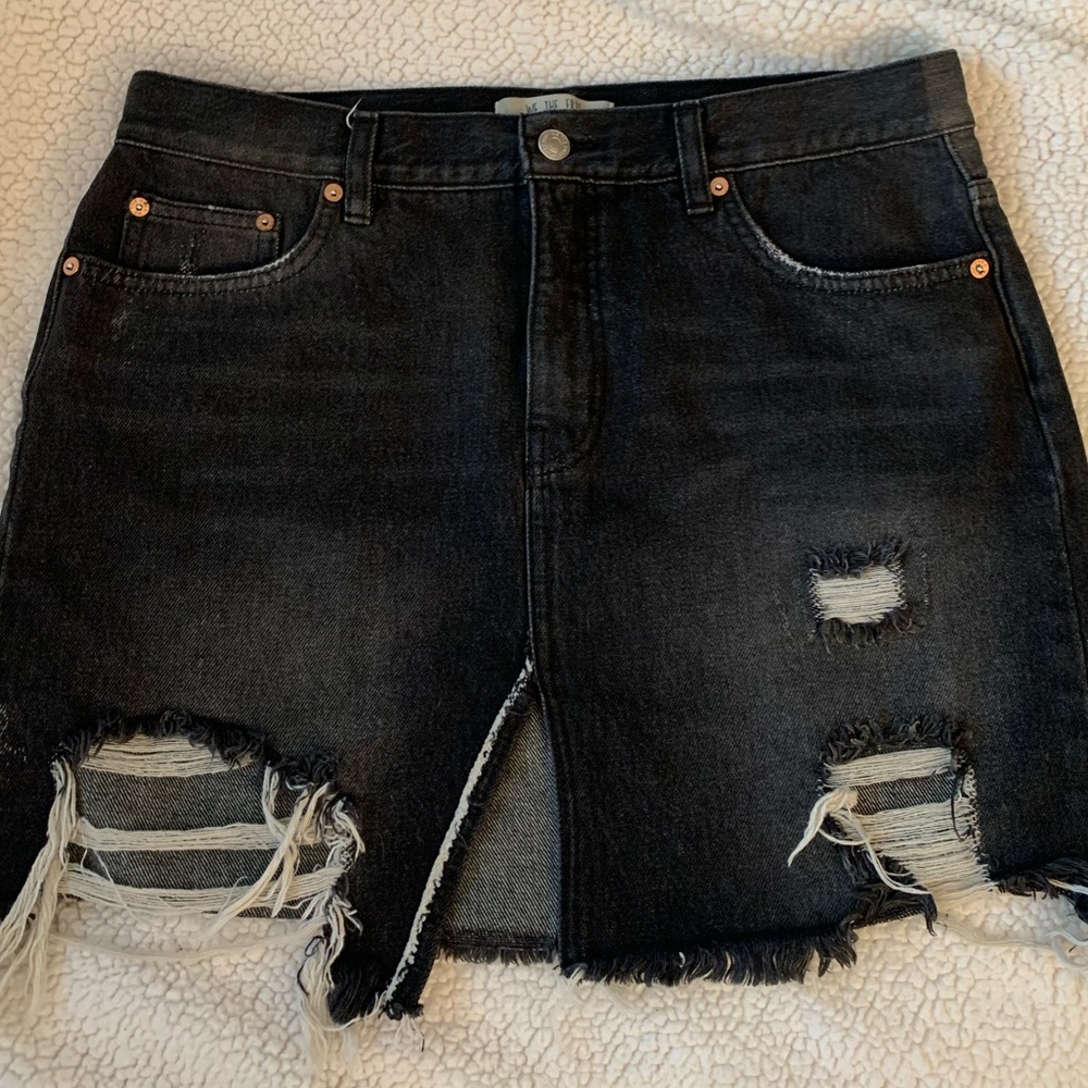 EUC FREE PEOPLE -We the Free Black Denim Skirt